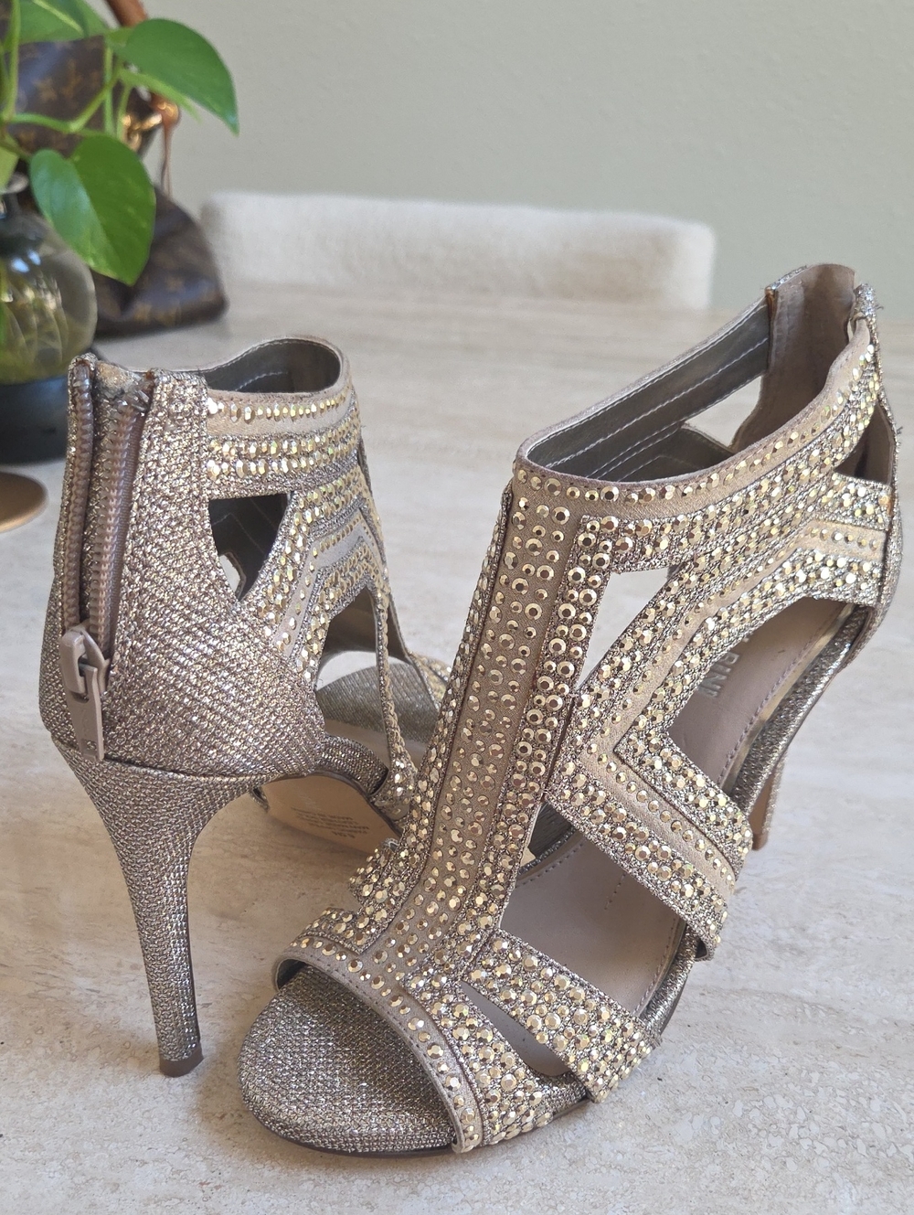 Gianni Bini Rhinestone Embellished Stiletto Heels Size 6.5M